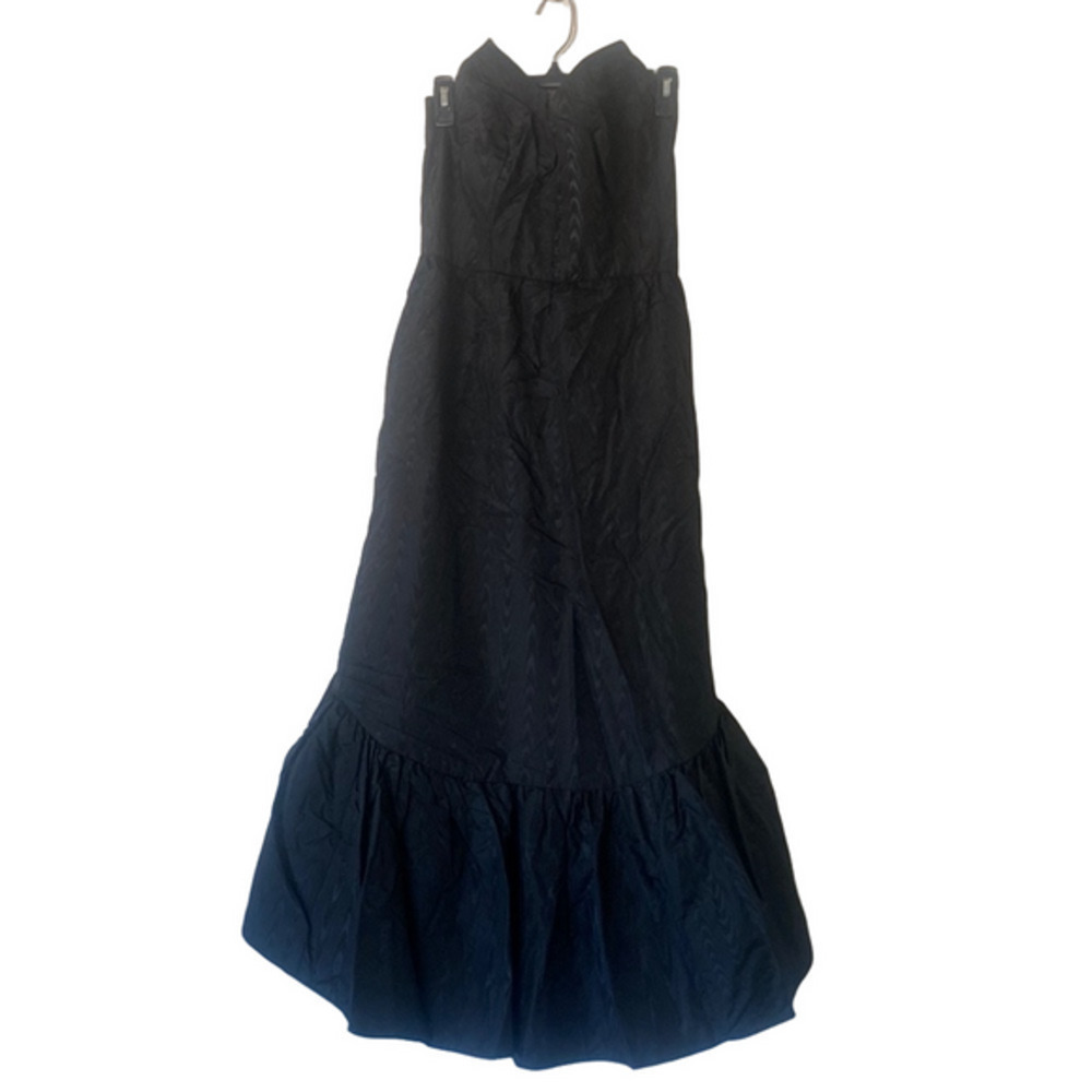 Vintage Black Sweetheart Strapless Tiered Dress Size M